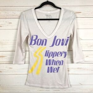 Bon Jovi Slippery When Wet Vinyl Icons Graphic Tee